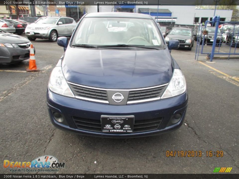 2008 Nissan Versa 1.8 S Hatchback Blue Onyx / Beige Photo #1