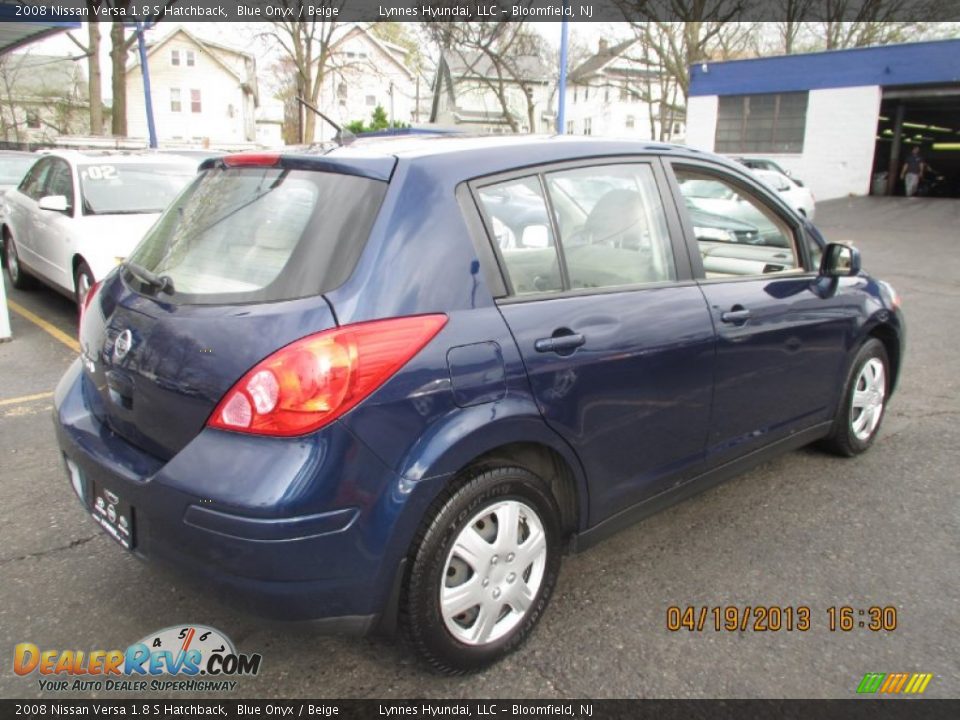 2008 Nissan Versa 1.8 S Hatchback Blue Onyx / Beige Photo #6