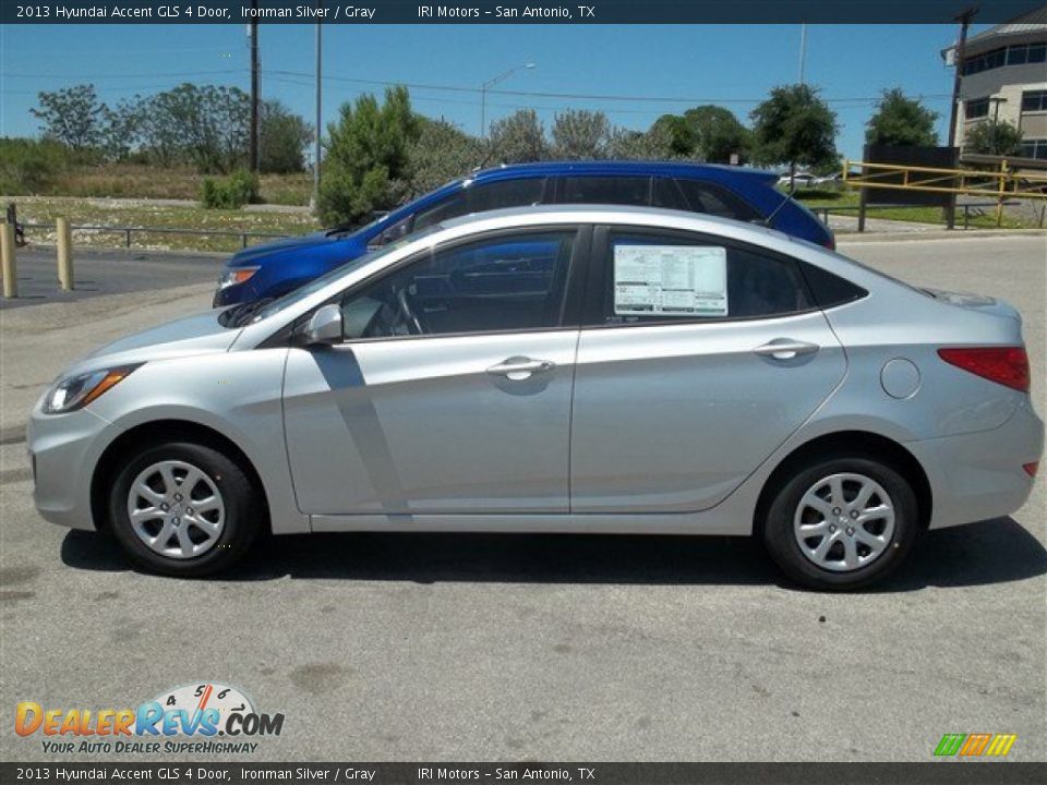 2013 Hyundai Accent GLS 4 Door Ironman Silver / Gray Photo #3