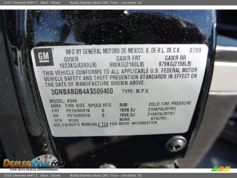 2010 Chevrolet HHR LT Black / Ebony Photo #7