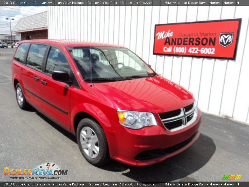 2013 Dodge Grand Caravan American Value Package Redline 2 Coat Pearl / Black/Light Graystone Photo #1