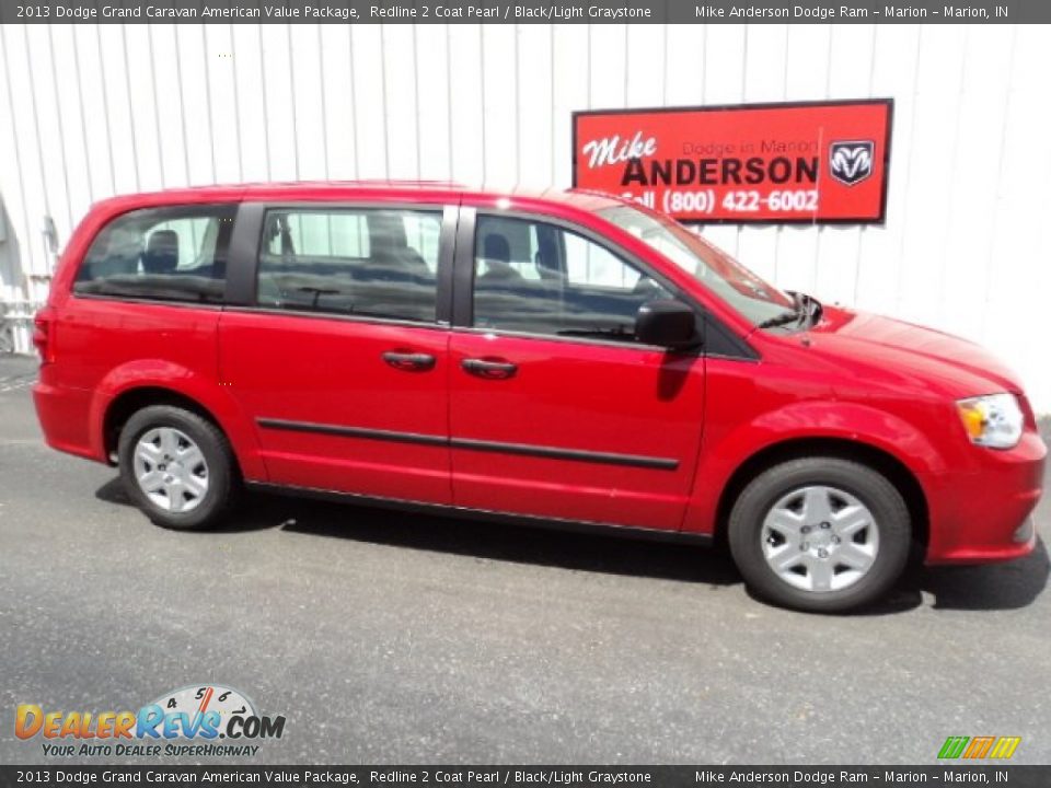 2013 Dodge Grand Caravan American Value Package Redline 2 Coat Pearl / Black/Light Graystone Photo #2