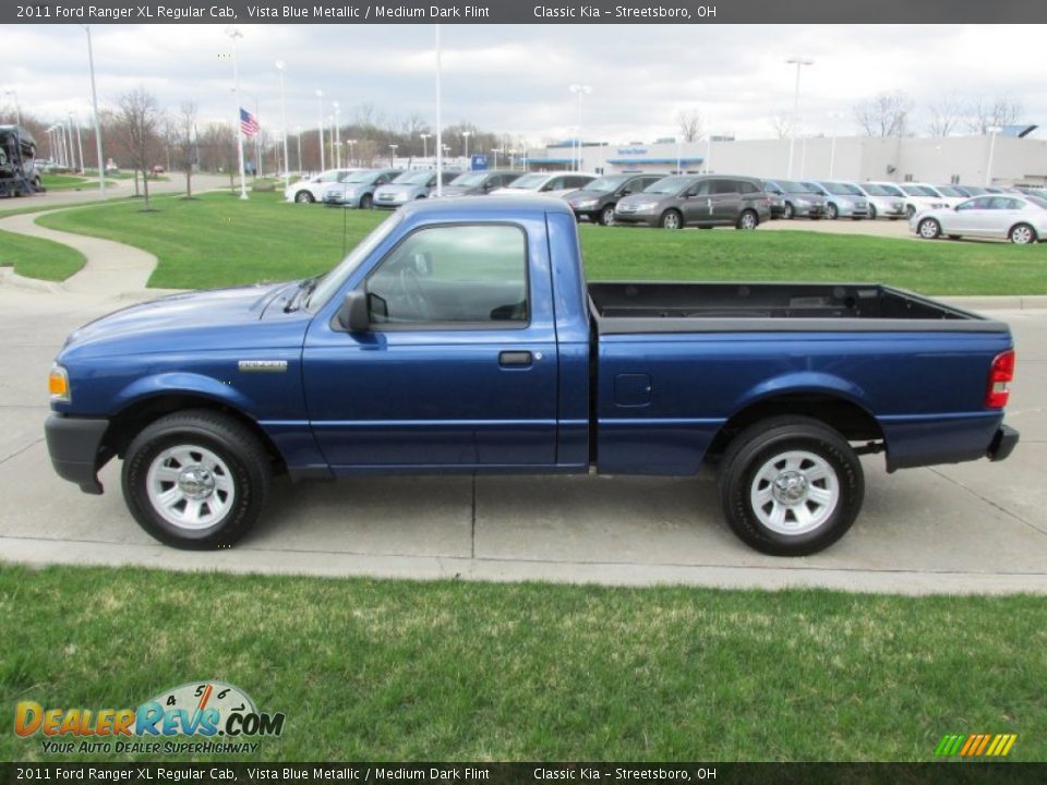 2011 Ford Ranger XL Regular Cab Vista Blue Metallic / Medium Dark Flint Photo #6