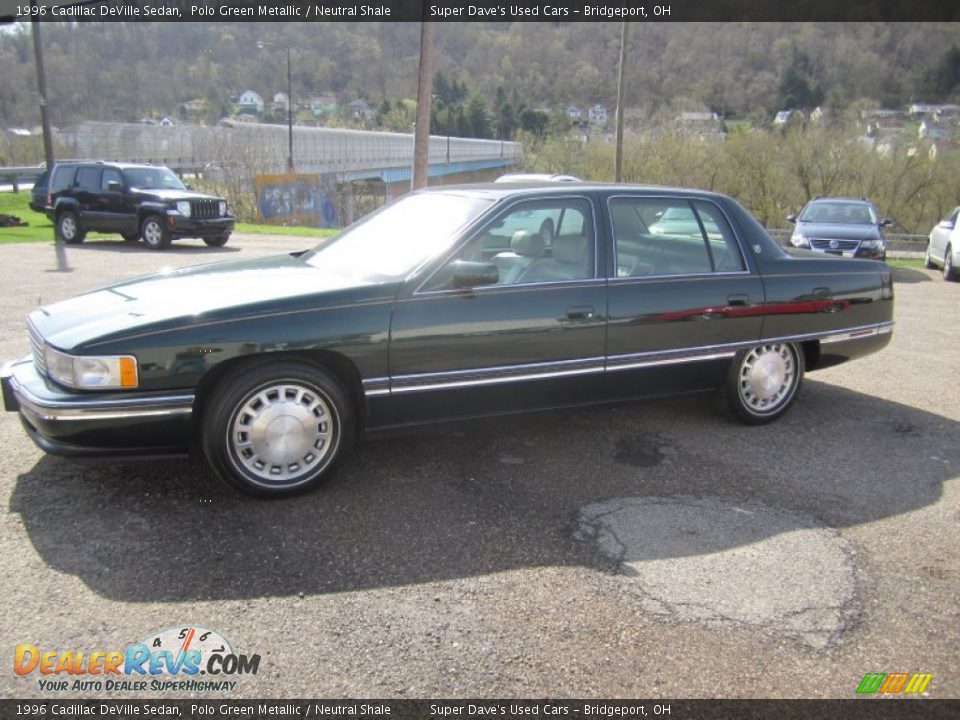 1996 Cadillac DeVille Sedan Polo Green Metallic / Neutral Shale Photo #27