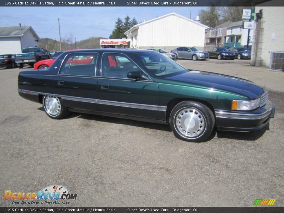 1996 Cadillac DeVille Sedan Polo Green Metallic / Neutral Shale Photo #35