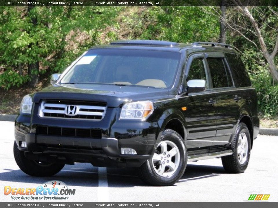 2008 Honda Pilot EX-L Formal Black / Saddle Photo #1