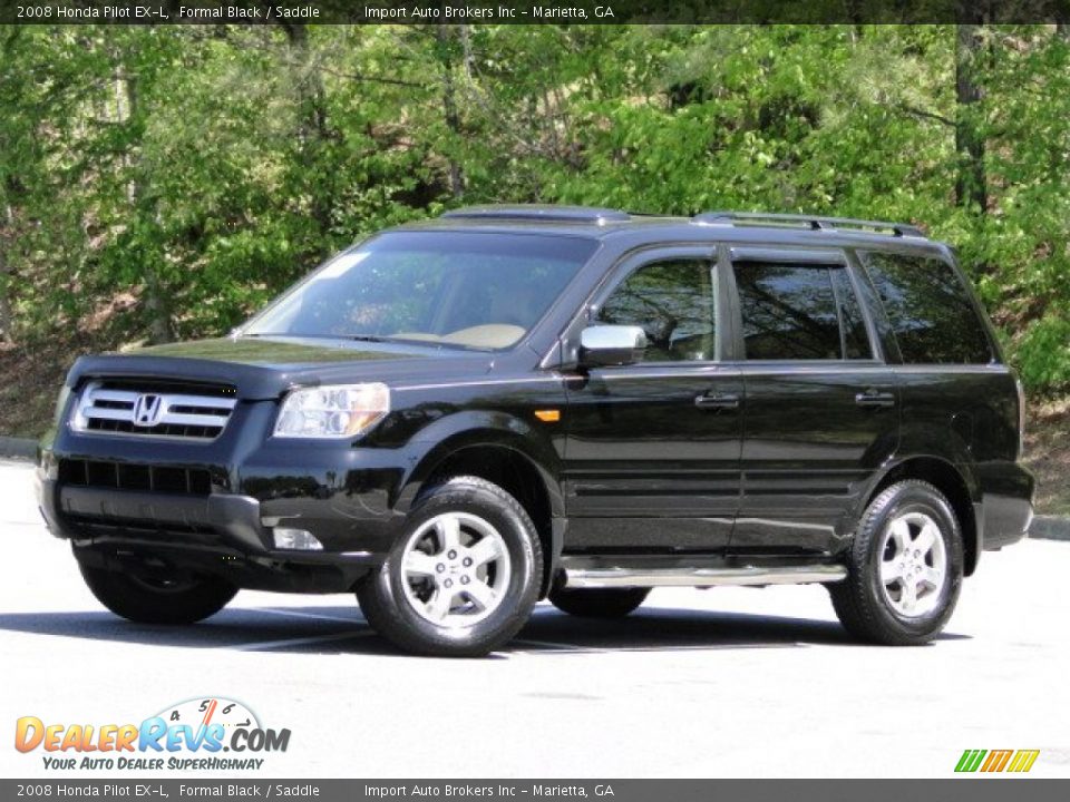 2008 Honda Pilot EX-L Formal Black / Saddle Photo #2