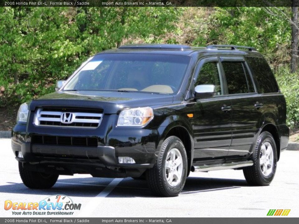 2008 Honda Pilot EX-L Formal Black / Saddle Photo #11
