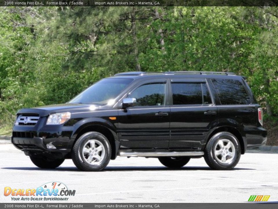 2008 Honda Pilot EX-L Formal Black / Saddle Photo #12