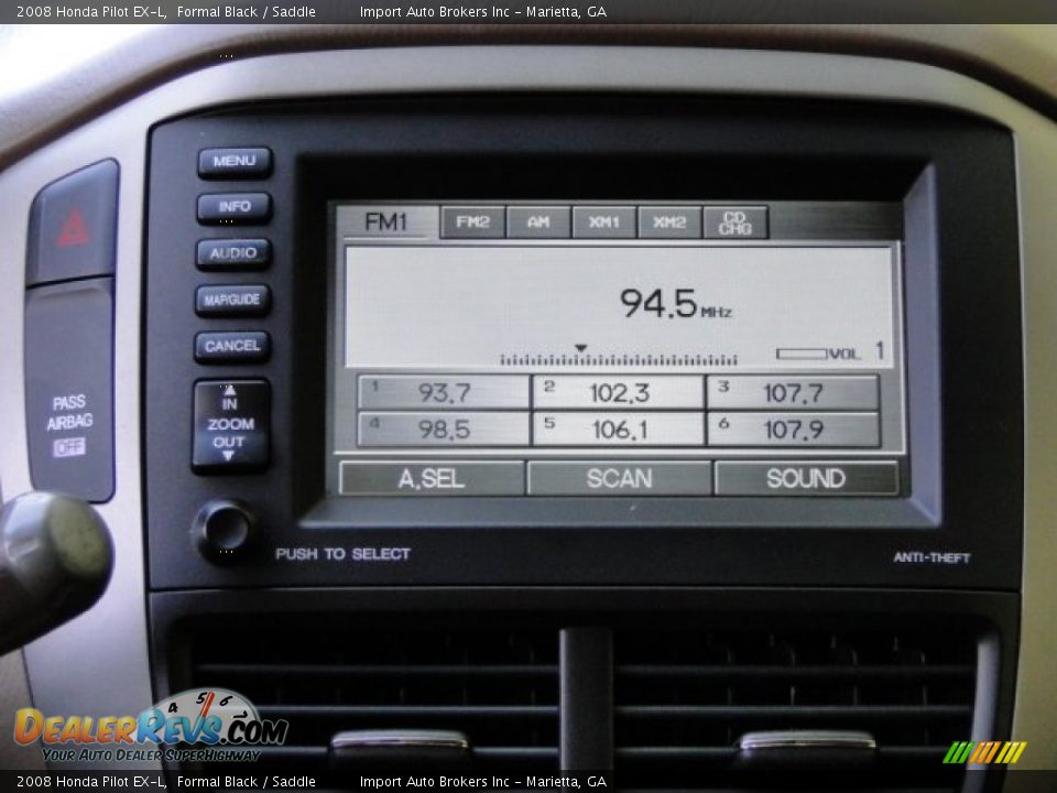 2008 Honda Pilot EX-L Formal Black / Saddle Photo #35