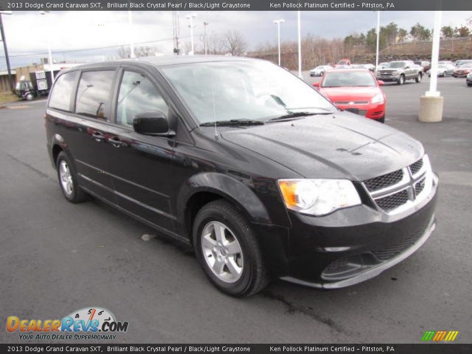 2013 Dodge Grand Caravan SXT Brilliant Black Crystal Pearl / Black/Light Graystone Photo #3