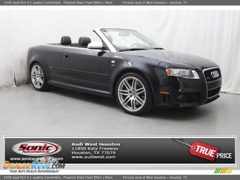 2008 Audi RS4 4.2 quattro Convertible Phantom Black Pearl Effect / Black Photo #1