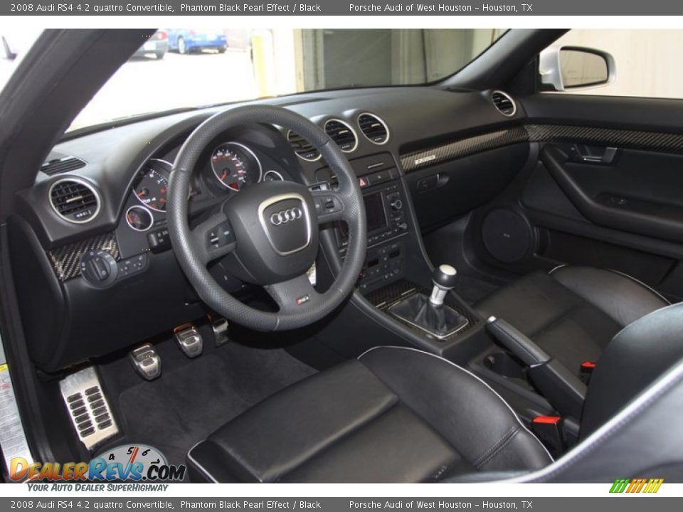 Black Interior - 2008 Audi RS4 4.2 quattro Convertible Photo #18