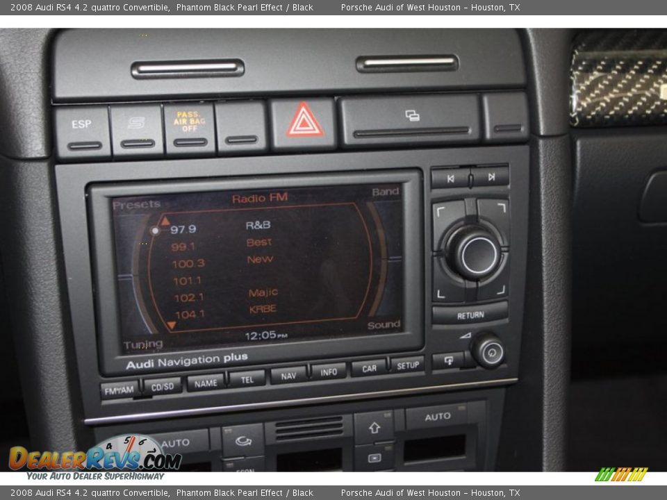 Controls of 2008 Audi RS4 4.2 quattro Convertible Photo #31