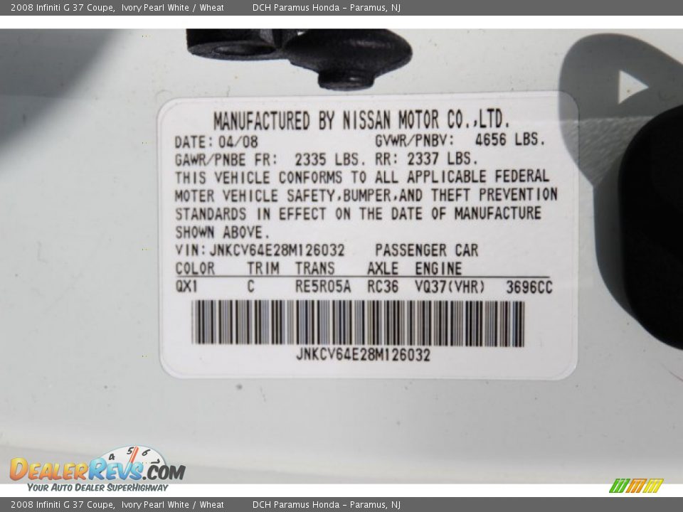 2008 Infiniti G 37 Coupe Ivory Pearl White / Wheat Photo #27