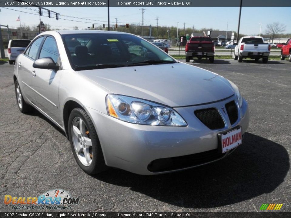 2007 Pontiac G6 V6 Sedan Liquid Silver Metallic / Ebony Photo #2