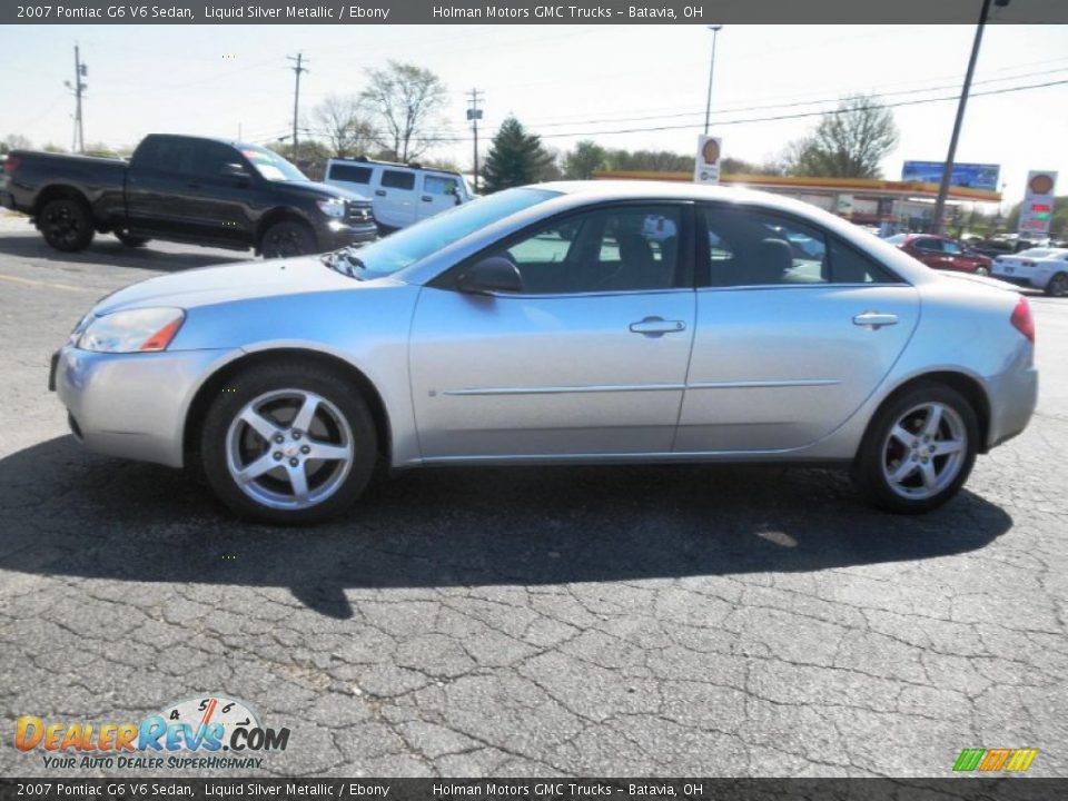 2007 Pontiac G6 V6 Sedan Liquid Silver Metallic / Ebony Photo #4