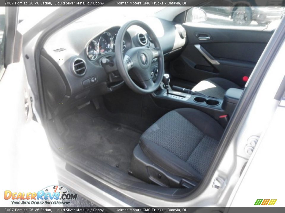 2007 Pontiac G6 V6 Sedan Liquid Silver Metallic / Ebony Photo #6