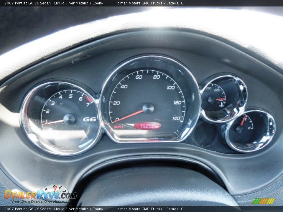 2007 Pontiac G6 V6 Sedan Liquid Silver Metallic / Ebony Photo #12