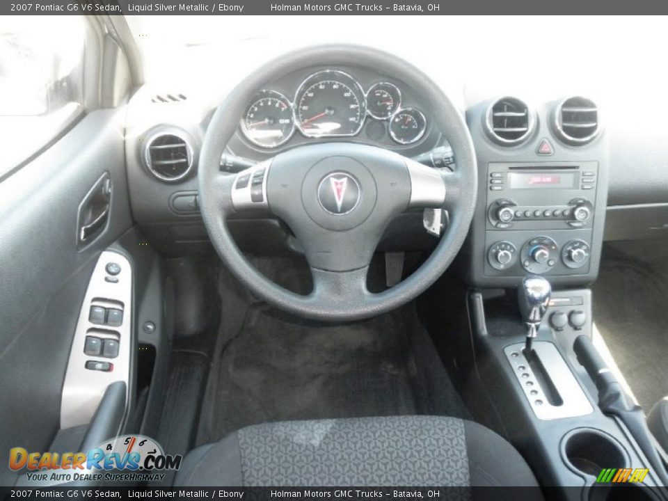 2007 Pontiac G6 V6 Sedan Liquid Silver Metallic / Ebony Photo #14