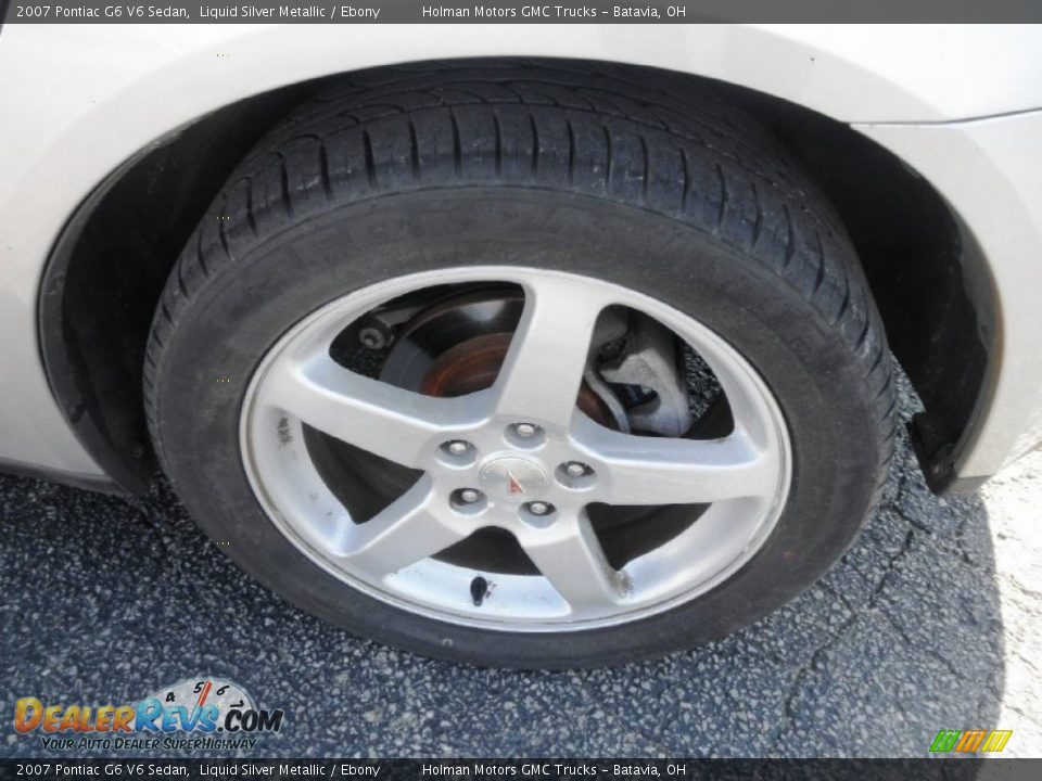 2007 Pontiac G6 V6 Sedan Liquid Silver Metallic / Ebony Photo #16
