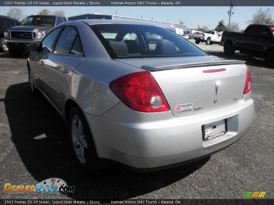2007 Pontiac G6 V6 Sedan Liquid Silver Metallic / Ebony Photo #17