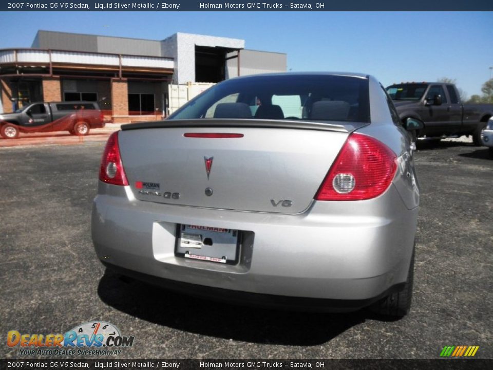 2007 Pontiac G6 V6 Sedan Liquid Silver Metallic / Ebony Photo #18