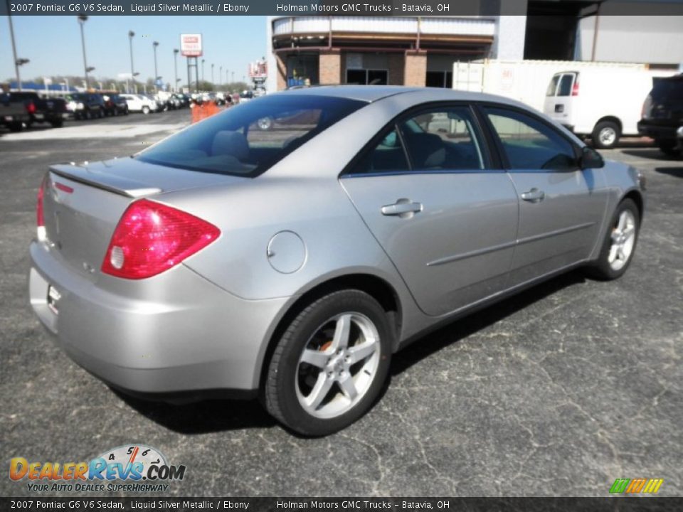 2007 Pontiac G6 V6 Sedan Liquid Silver Metallic / Ebony Photo #22