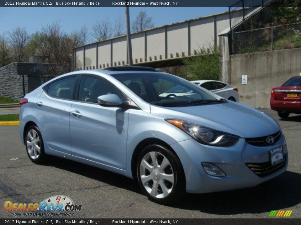 2012 Hyundai Elantra GLS Blue Sky Metallic / Beige Photo #3