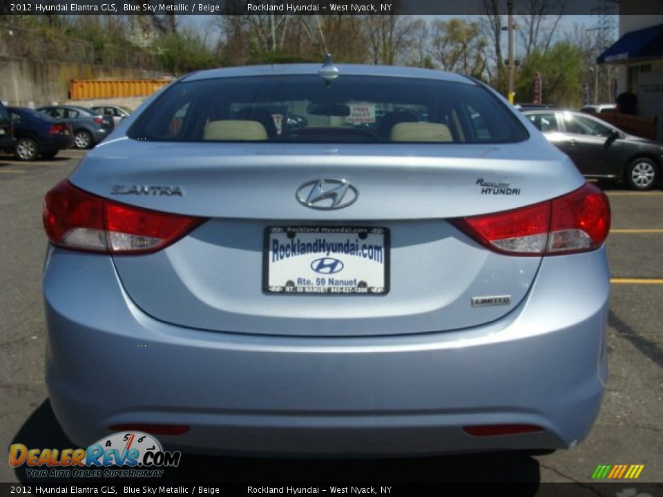 2012 Hyundai Elantra GLS Blue Sky Metallic / Beige Photo #5