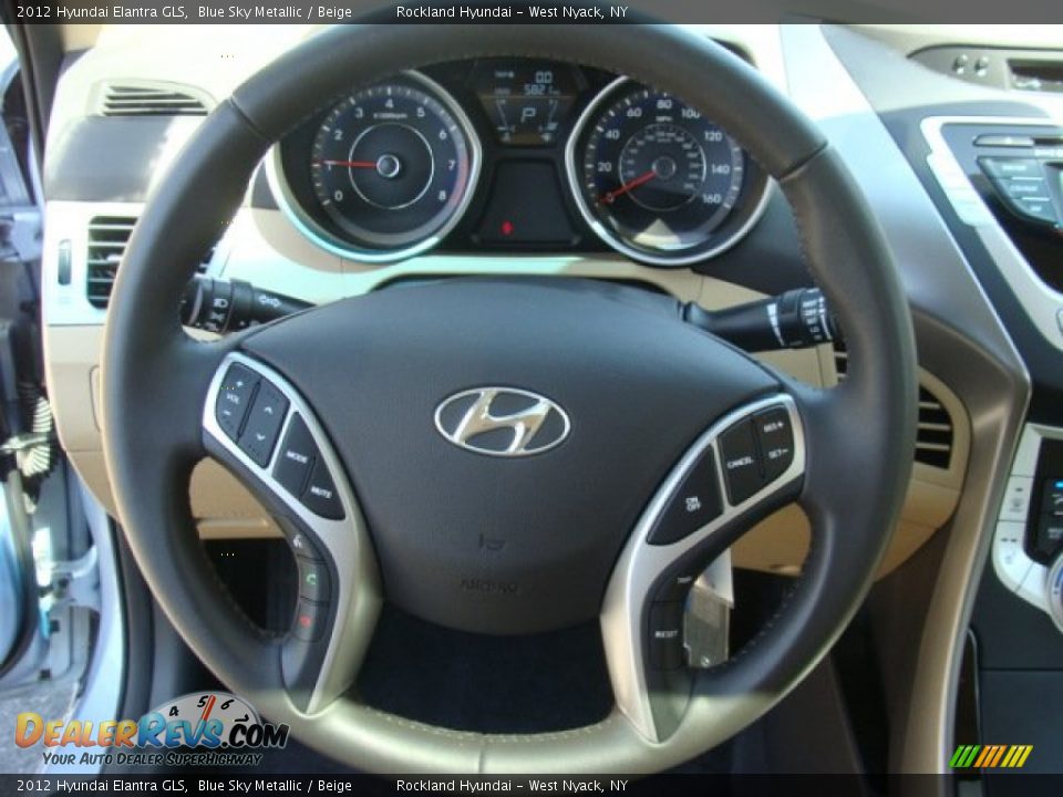2012 Hyundai Elantra GLS Blue Sky Metallic / Beige Photo #13