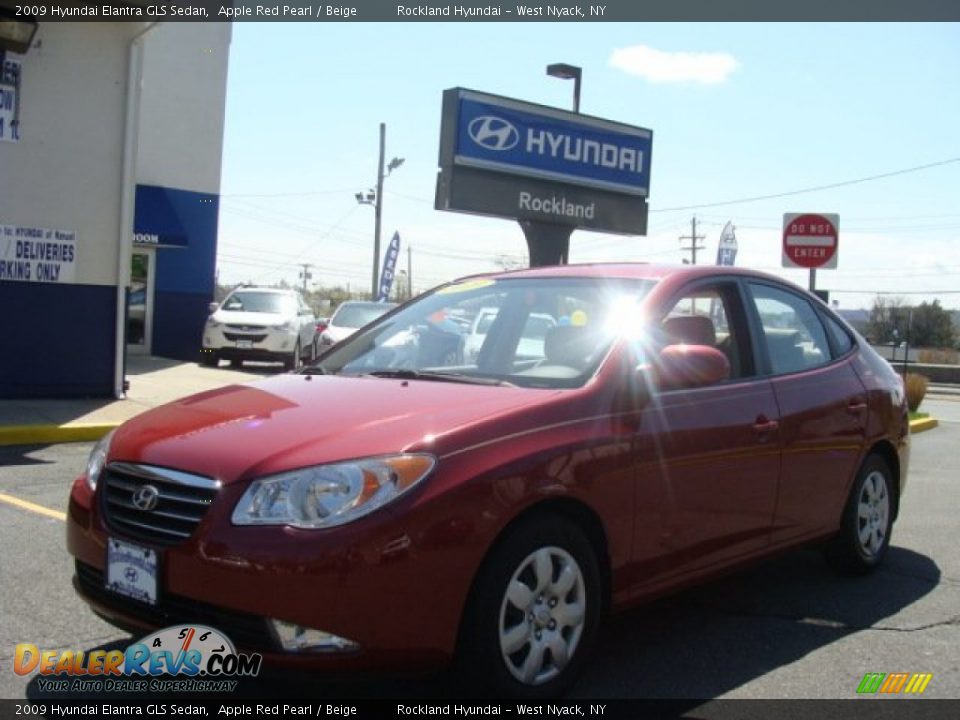 2009 Hyundai Elantra GLS Sedan Apple Red Pearl / Beige Photo #1