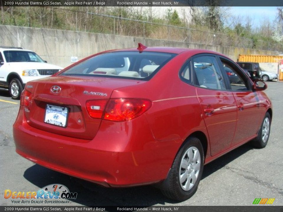 2009 Hyundai Elantra GLS Sedan Apple Red Pearl / Beige Photo #4