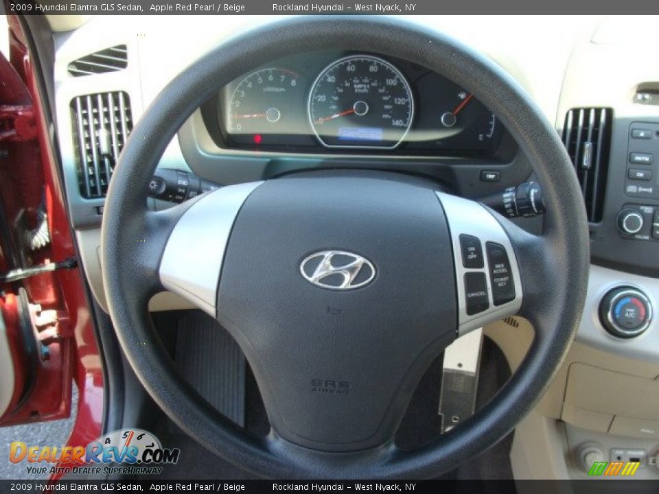 2009 Hyundai Elantra GLS Sedan Apple Red Pearl / Beige Photo #12