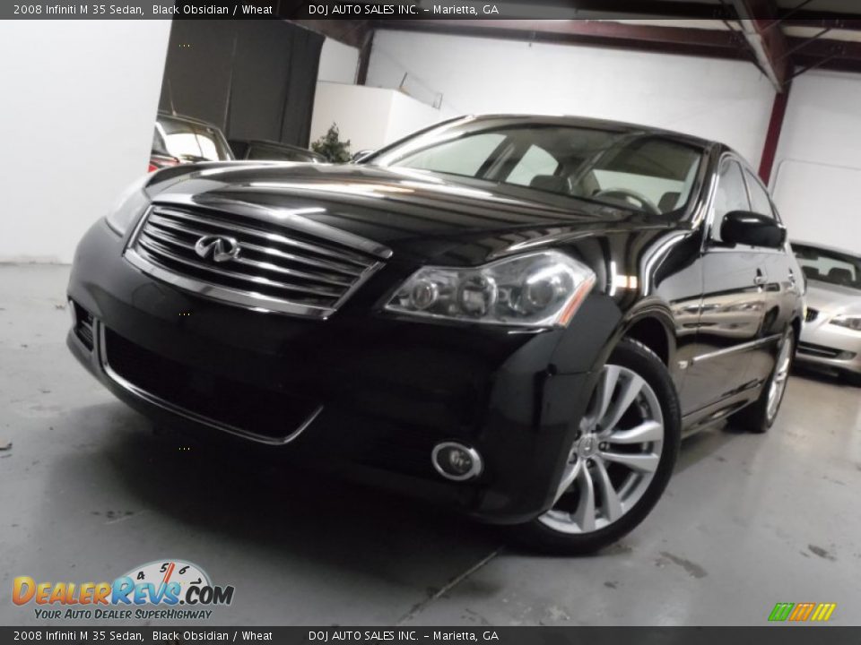 2008 Infiniti M 35 Sedan Black Obsidian / Wheat Photo #1