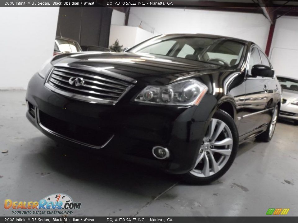 2008 Infiniti M 35 Sedan Black Obsidian / Wheat Photo #2