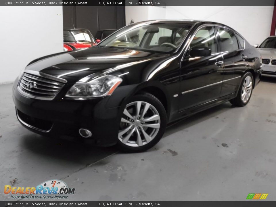 2008 Infiniti M 35 Sedan Black Obsidian / Wheat Photo #3