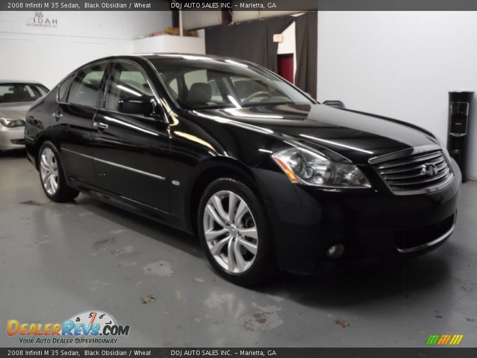 2008 Infiniti M 35 Sedan Black Obsidian / Wheat Photo #4