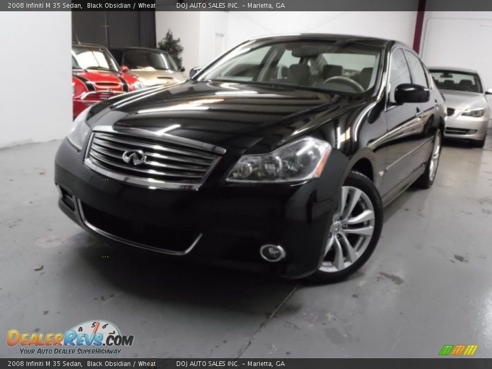 2008 Infiniti M 35 Sedan Black Obsidian / Wheat Photo #11