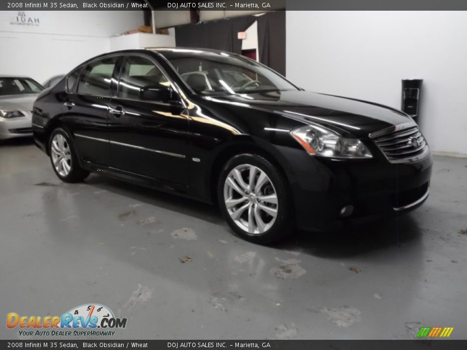 2008 Infiniti M 35 Sedan Black Obsidian / Wheat Photo #27