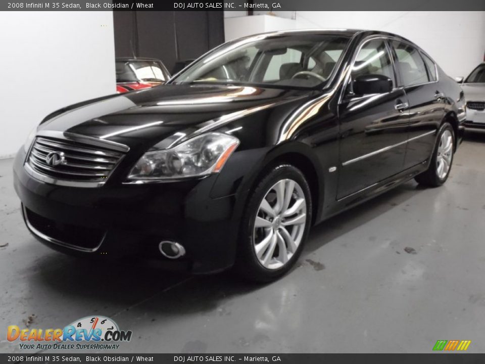 2008 Infiniti M 35 Sedan Black Obsidian / Wheat Photo #28