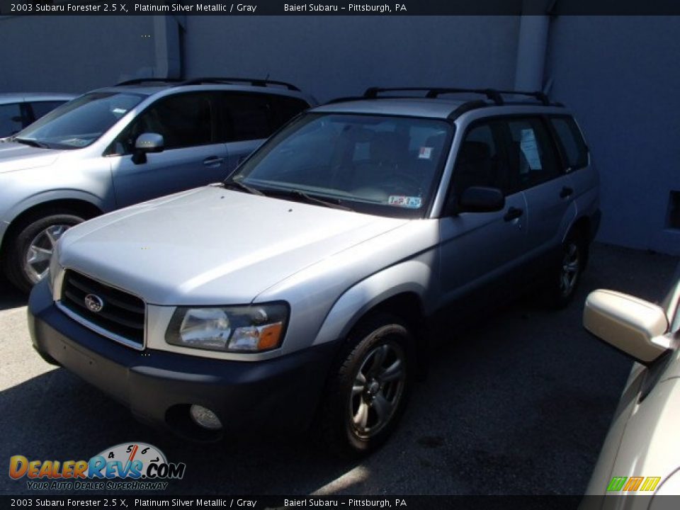 2003 Subaru Forester 2.5 X Platinum Silver Metallic / Gray Photo #3