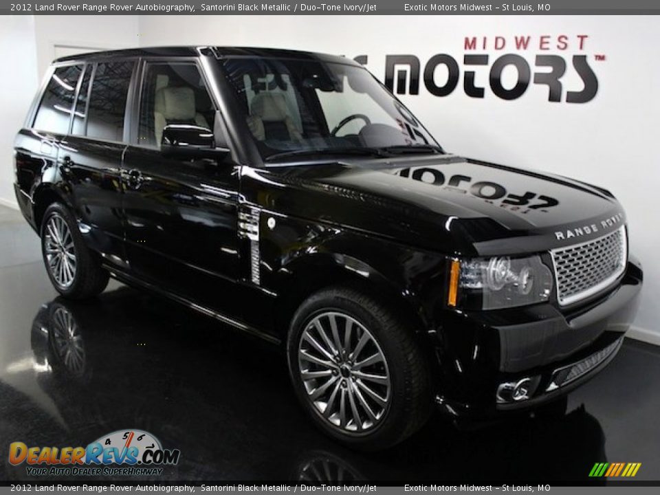 2012 Land Rover Range Rover Autobiography Santorini Black Metallic / Duo-Tone Ivory/Jet Photo #9