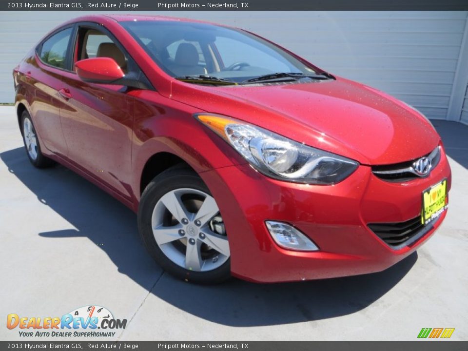 2013 Hyundai Elantra GLS Red Allure / Beige Photo #1