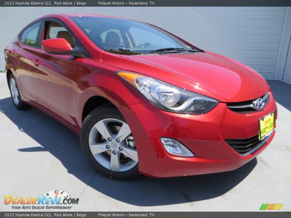 2013 Hyundai Elantra GLS Red Allure / Beige Photo #2