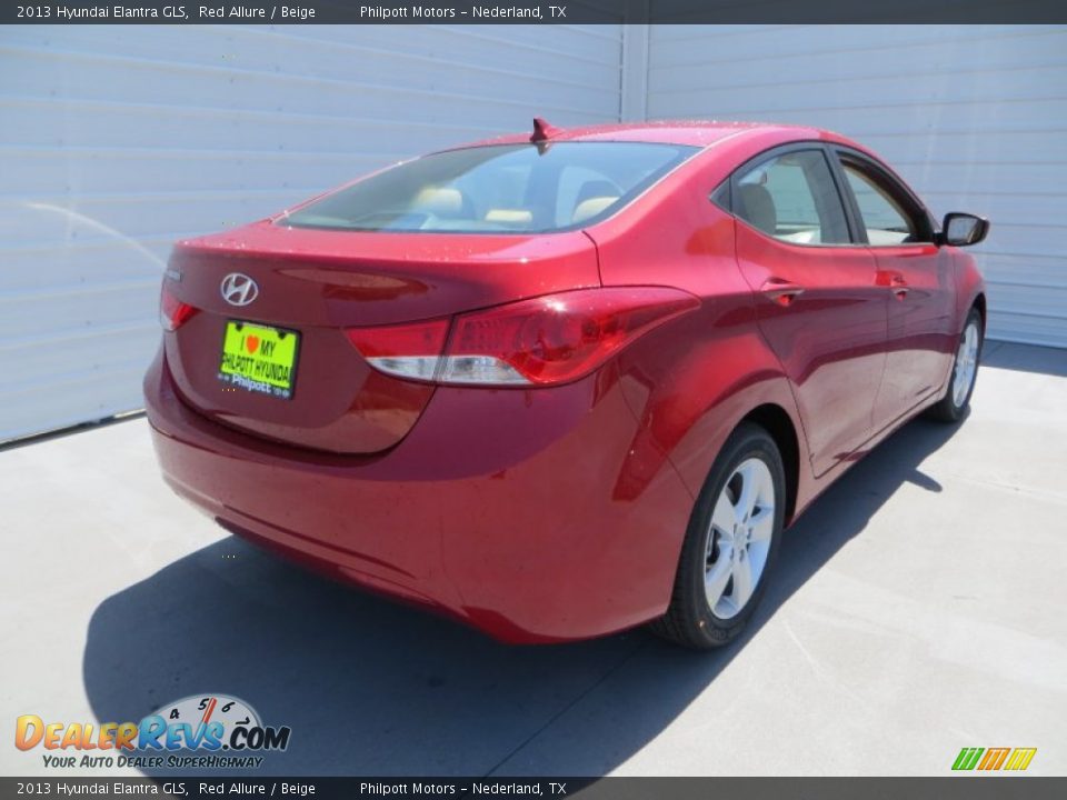 2013 Hyundai Elantra GLS Red Allure / Beige Photo #4