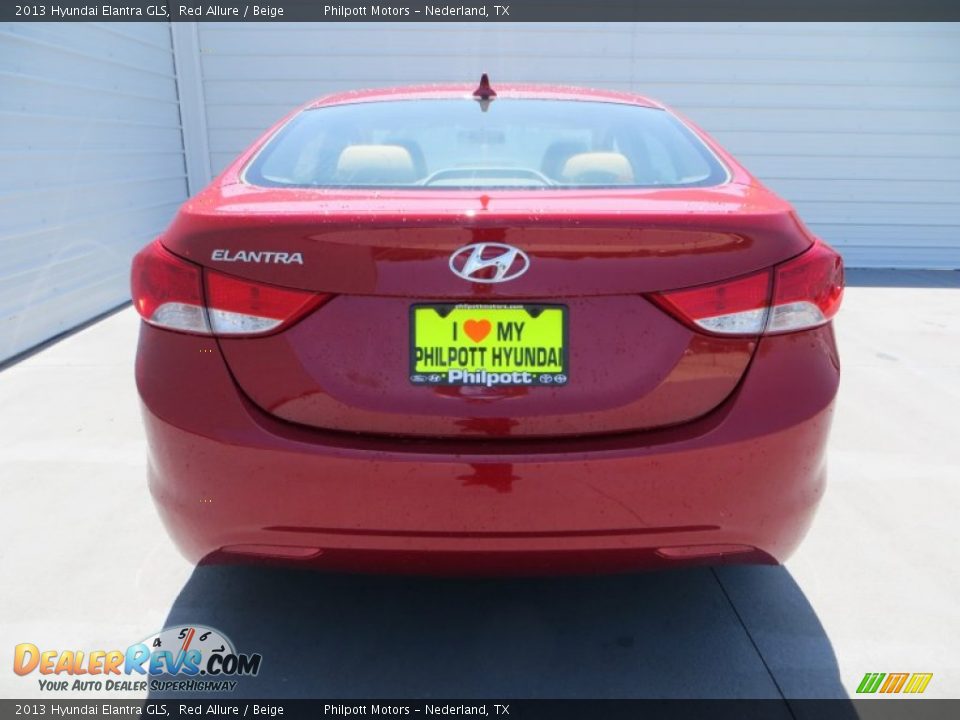 2013 Hyundai Elantra GLS Red Allure / Beige Photo #5