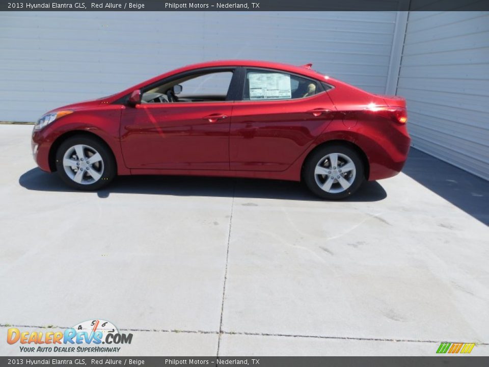 2013 Hyundai Elantra GLS Red Allure / Beige Photo #7