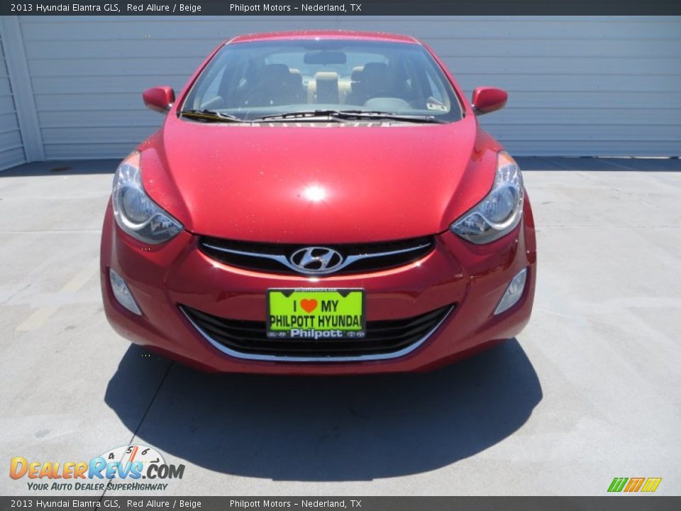 2013 Hyundai Elantra GLS Red Allure / Beige Photo #9