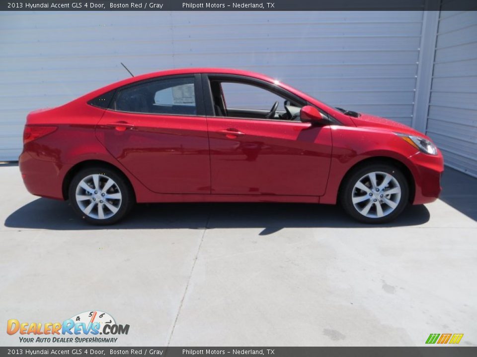 2013 Hyundai Accent GLS 4 Door Boston Red / Gray Photo #2